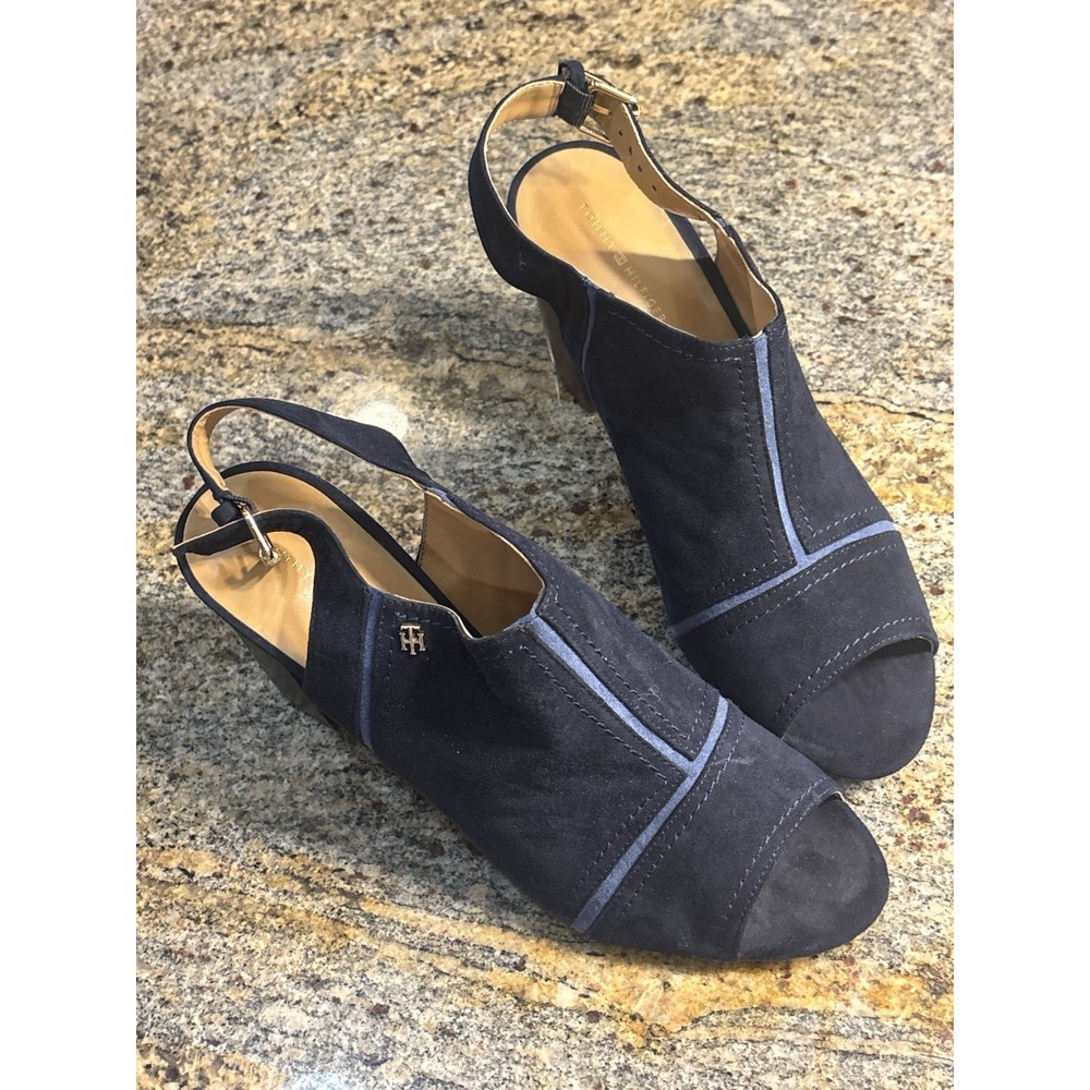 Tommy Hilfiger Relita2 Dark Blue Heels Size‎ 10 Closed Toe Pump Shoes